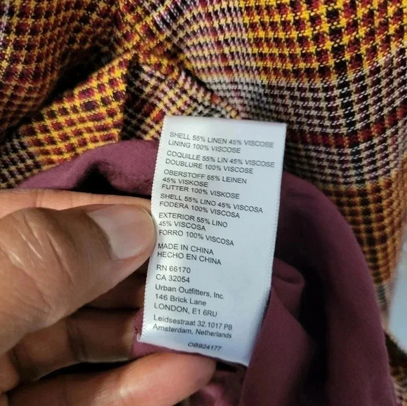 Free People Simply Plaid Linen Blend Oversized One Button Slouchy Blazer(S) - Picture 12 of 12